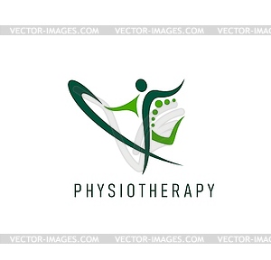 Physiotherapy icon, body health, physical therapy - royalty-free vector clipart