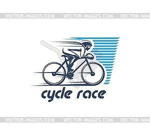 Bicycle cyclist icon, bike cycling race, triathlon - royalty-free vector clipart