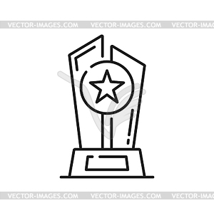 Line award trophy icon, victory star winner prize - vector clipart / vector image