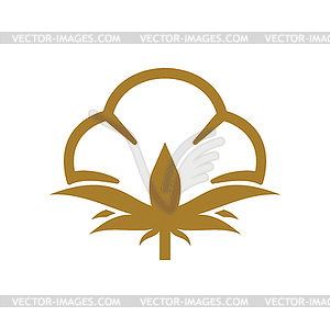 Cotton icon, natural fabric or bio textile emblem - vector clipart / vector image