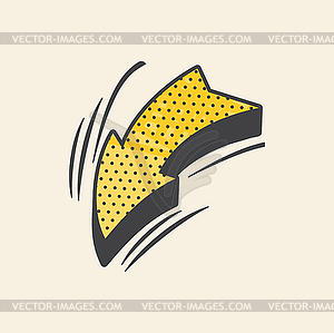 Cartoon flash, arrow lightning flash pop art style - vector clipart