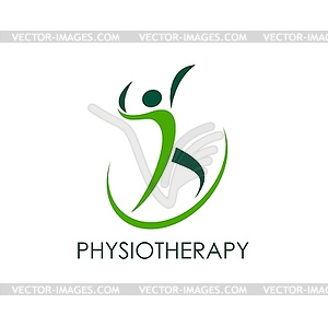 Physiotherapy icon, physical therapy treatment - royalty-free vector clipart