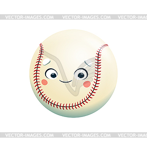 Cartoon baseball ball, back to school character - vector image