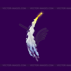 Cartoon rocket launch, comet or meteor smoke trail - vector clipart