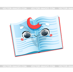 Cartoon textbook character, school education - vector image