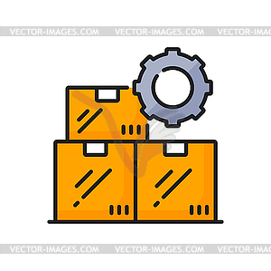 Inventory control color ERP icon. Parcels delivery - vector image