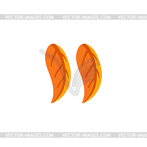 Comma mark ABC sign, cartoon Thanksgiving day font - vector image