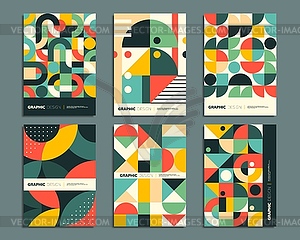 Плакаты Баухауза с простым геометрическим абстрактным рисунком - рисунок в векторе