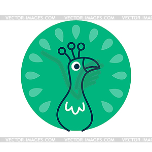 Round circle with bird math cartoon character - vector clipart