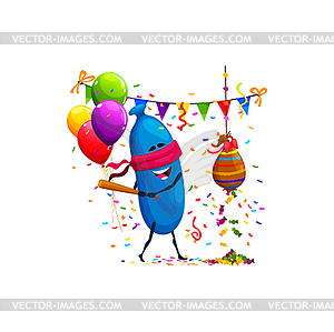 Cartoon honeyberry character, birthday holiday - vector clipart
