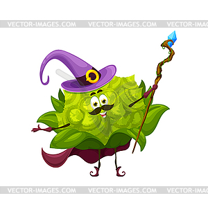Cartoon Halloween romanesco cabbage character - vector clipart / vector image