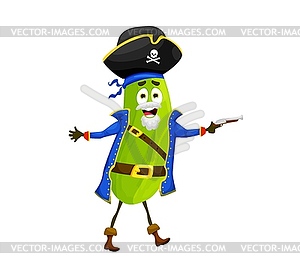 Cartoon halloween zucchini pirate funny character - vector clip art