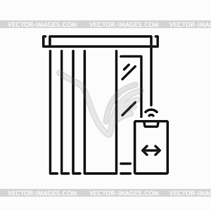Japanese jalousie on remote control outline icon - vector clipart