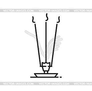 Jainism religion symbol, incenses or aroma sticks - vector image