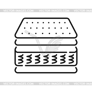 Bed orthopedic mattress with metal spine springs - vector clip art