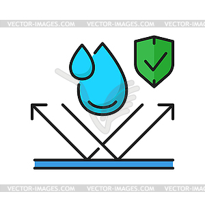 Водонепроницаемый материал, значок водостойкой поверхности - векторный клипарт / векторное изображение