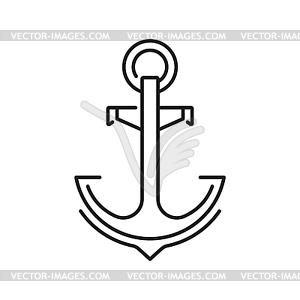 Значок или пиктограмма якорной линии морского судна - векторизованное изображение клипарта