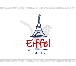 Paris Eiffel tower icon, Europe vacation symbol - vector clipart
