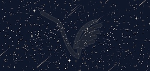 Starry space seamless pattern, sky stars in galaxy - vector image