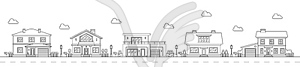 Neighborhood or village outline background - vector clip art