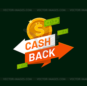 Bonus cashback income loyalty program sign - vector image