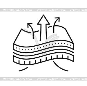 Breathable material layer icon, fiber fabric level 20402363 Vector