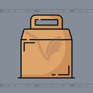 Paper bag mockup of shopping, gift or food package - vector image