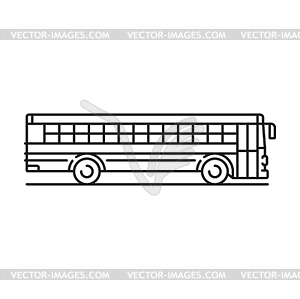 Passenger tour bus emblem, sprinter transport sign - vector image