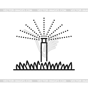Значок распылителя системы полива газонной травы или поля - изображение в векторе