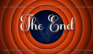 End screen, movie cinema film circle background - vector image