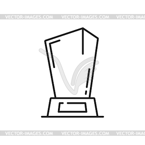 Trophy award line icon, winner prize of glass - vector clip art