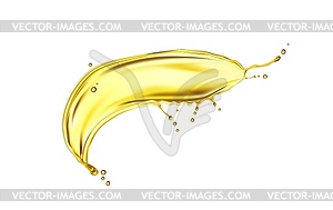 Yellow oil or juice splash, 3d liquid wave - vector clipart