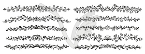 Floral wedding dividers, borders and delimiters - vector image