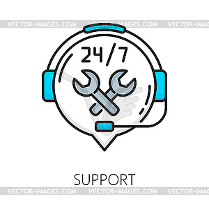Support, CMS content management system line icon - color vector clipart
