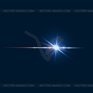 Light shine or sparkle flash and lens flare effect - vector image