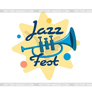 Jazz music festival icon for live concert or band - vector clip art