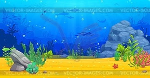 Underwater sea landscape, arcade game ocean level - vector EPS clipart