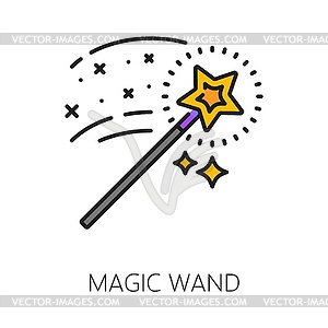 Волшебная палочка колдовство и волшебная икона, знак - изображение в векторе
