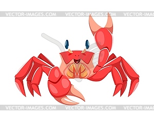 Sea crab character, marine animal - vector clipart