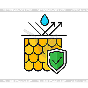 Water repellent surface waterproof protection icon - vector clipart