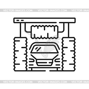 Car wash service, automatic shower vehicle care - royalty-free vector image