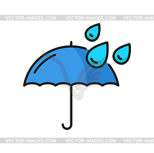 Waterproof umbrella outline style icon - vector clipart