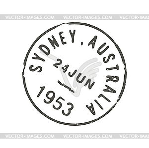 Australia Sydney postage retro postal stamp - vector clipart