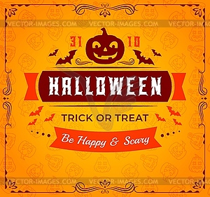 Halloween banner, design for trick or treat party - vector clip art