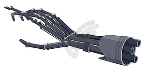 Robotic prosthesis human hand with metal fingers - vector image