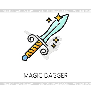 Волшебный кинжал колдовство и магическая икона, меч - векторный клипарт EPS
