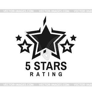 Five star rating, best award icon or symbol - vector clip art
