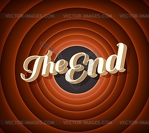 Movie cinema film end screen circle background - vector clipart