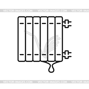 Plumbing service icon for heater radiator leakage - white & black vector clipart