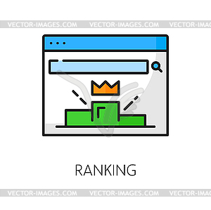 Ranking Web audit icon of website SEO analysis - vector clipart